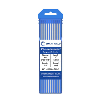 Blue TIG Welding Tungsten Electrode Assorted 10 pack (3/32'' 1/8'', 5 each) WL20