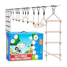 Hyponix Sporting Ninja Warrior Obstacle Course for Kids - 2 x 50 ft - Up to 8...