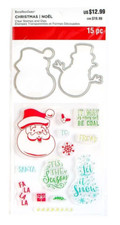 Christmas Santa and Snowman Clear Stamp  Die Set by Recollections 529294 NEW 