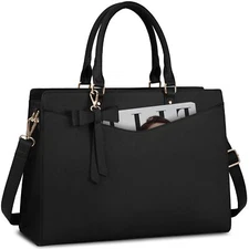 Laptop Bag for Women 15.6 Inch PU Tote Bag Business Office Work Bag Waterproo...