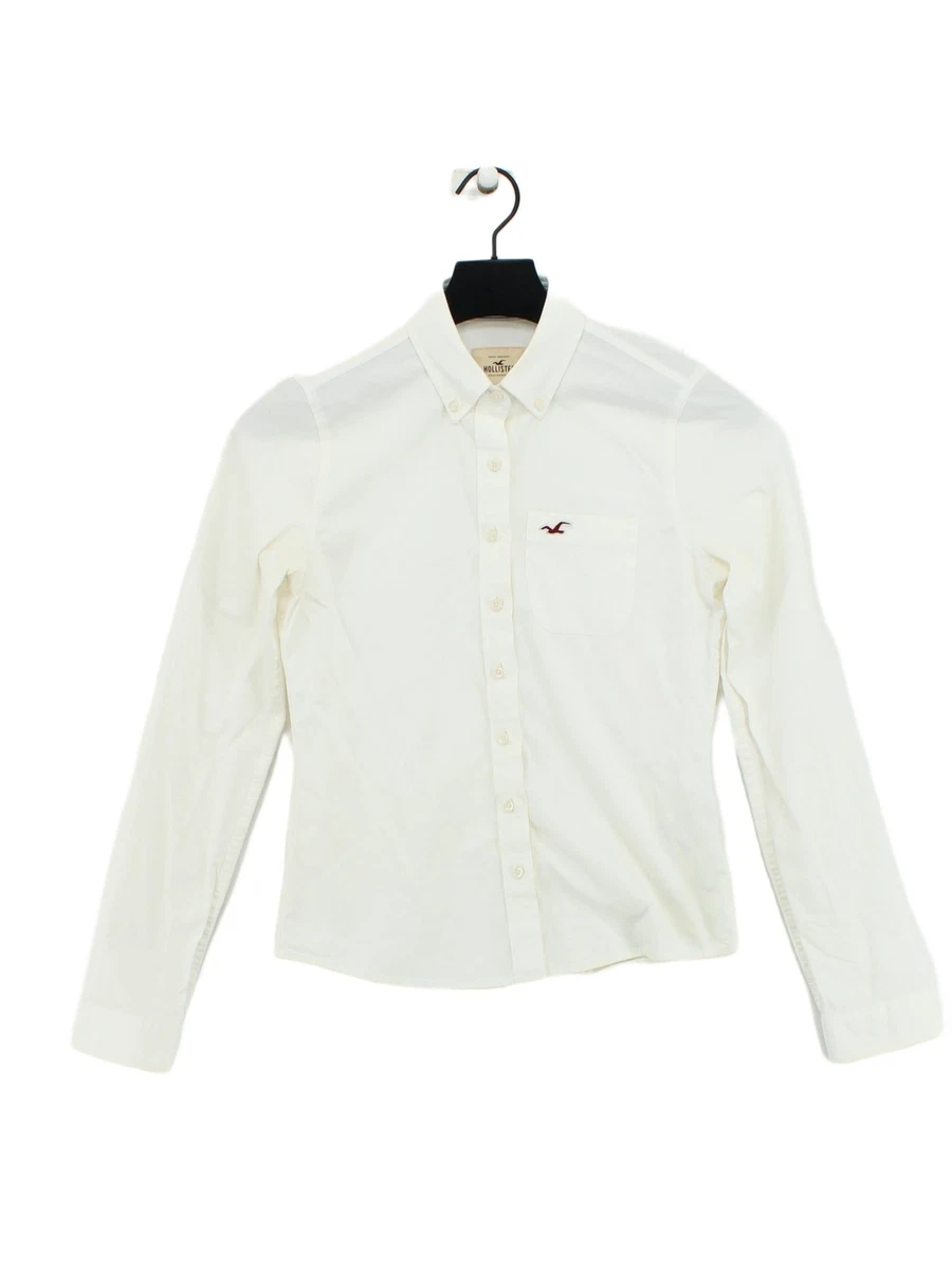 Hollister Women s Shirt XS White 100 Cotton Long Sleeve Collared