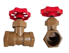 3/4'' Inline Slip In PVC Ball Globe Brown Valve Octagonal Handle Water Shut-Off 