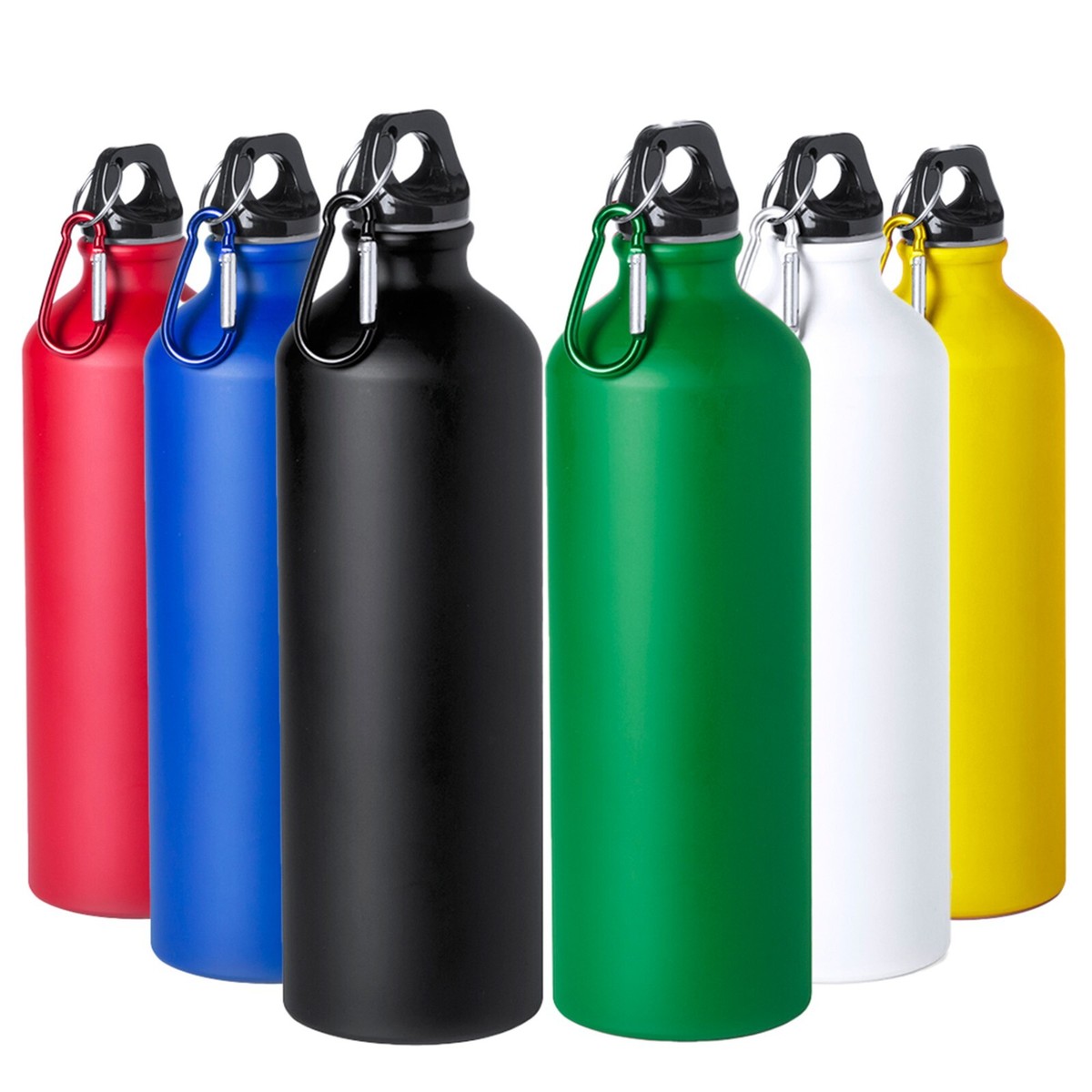 Funny Quote Water Bottle - "Technically Alcohol Is A Solution" 20oz Aluminum Bottle With Sport Top & Clip - View #6