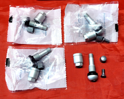 4 Ersatzventile Aluminium  für Reifendrucksensor  RDKS Huf Silber 9102