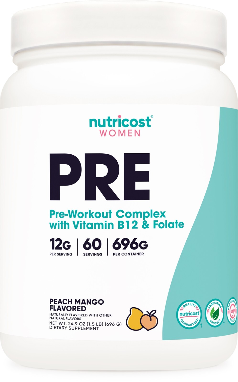 Предтренировочный порошок Nutricost для женщин персик и манго 60 порций 5990₽