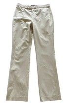 Ralph Lauren Black Label Womens Sz 6 Tan Straight Leg Trousers Pants Gold Button