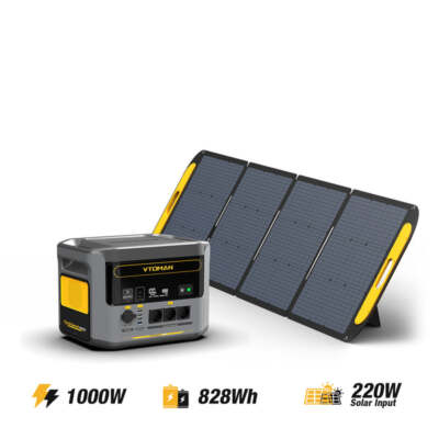 VTOMAN FlashSpeed 1000 Tragbare Powerstation 1000W Solar Generator+220W Panel