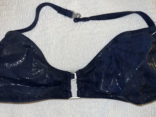 Nautica Bikini Top swimming suit top blue shiny bikini top size small