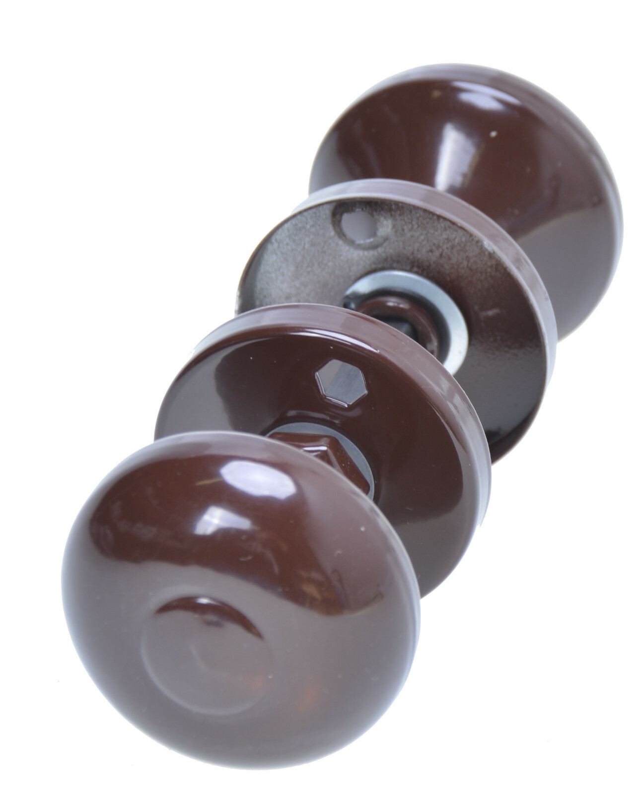Set 2 tlg. Türknopf Drehbar auf Rundrosette Knopfdrücker Türknauf Braun ...