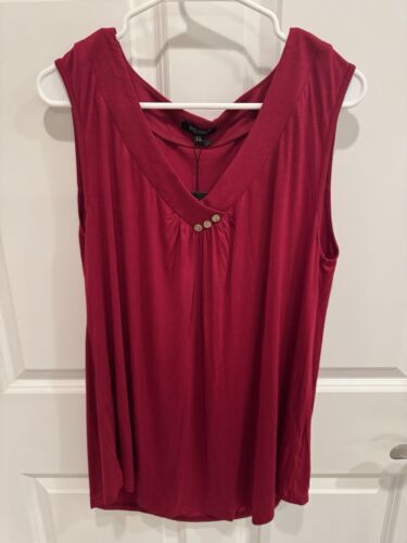 FOLUNSI Women's Plus Size Tank Tops Loose Fit Summer V Neck Sleeveless 1X NWT