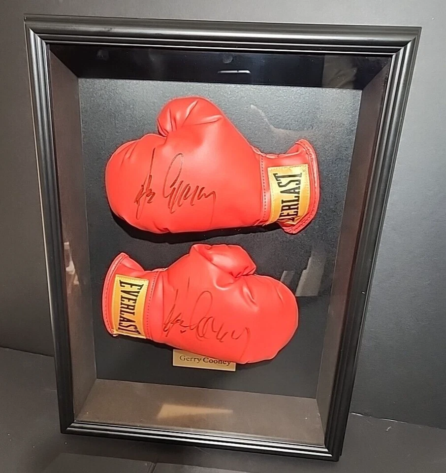 Gerry Cooney Signed Autograph Boxing Gloves Set of 2 Gloves Shadow Box 21.5 x 16 - Image 3 of 4