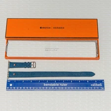 Apple Watch Hermes Double Tour Medor Spiked Studded  Blue Band Strap w/ Box Ex+