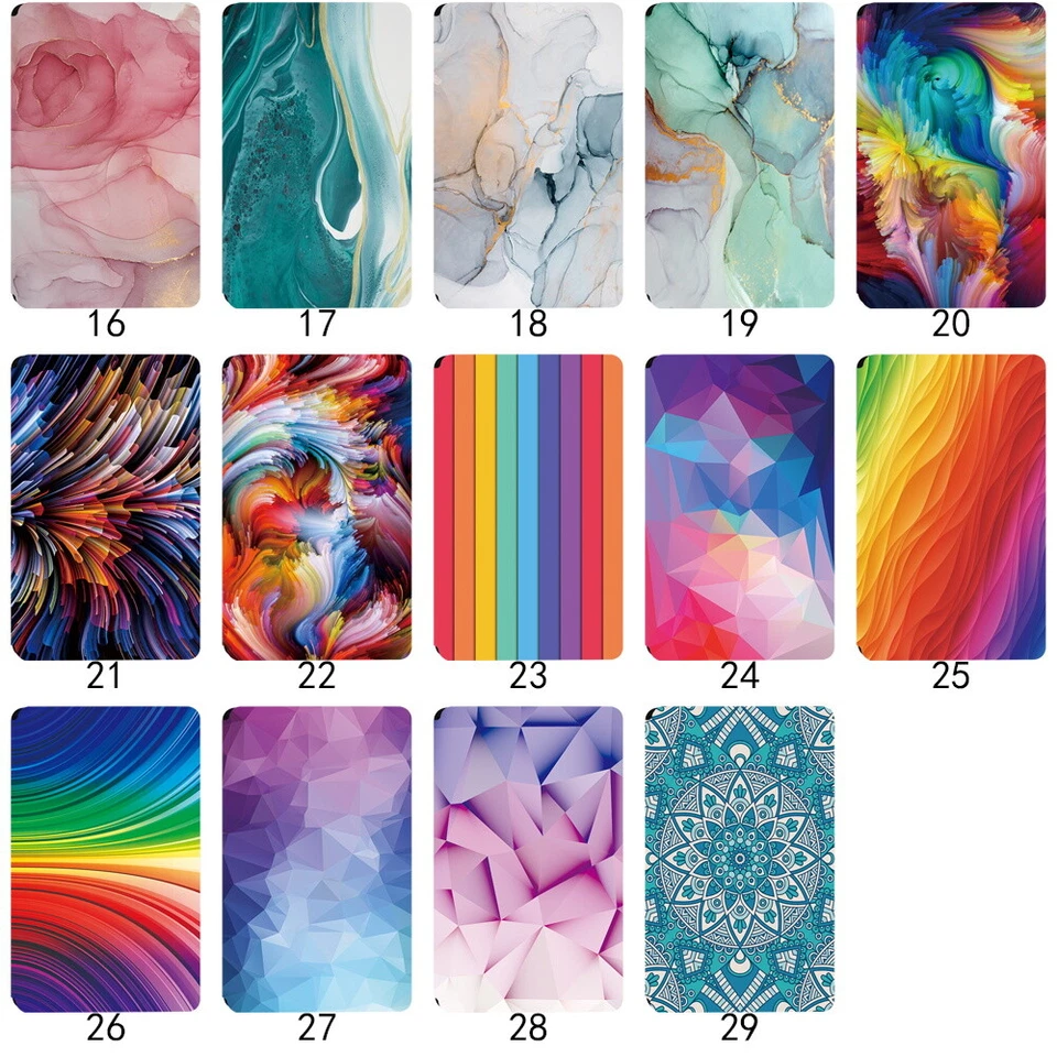 Leather Stand Cover Colorful Patterns Case For Tablets 6'' 7'' 8'' 9'' 10'' +Pen - Image 3 of 4