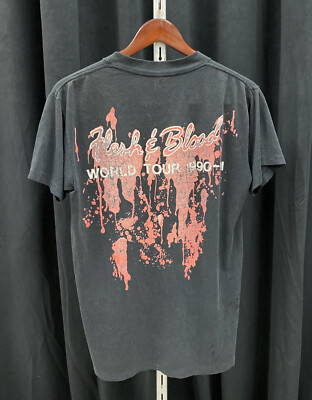 Poison Flesh and Blood Tour 1990-91 Concert T Shirt Band Rock Tee