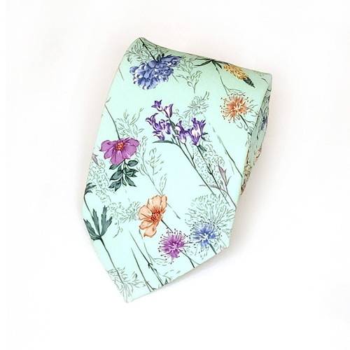 Romario Manzini® Men's Cotton Floral Standard Necktie with Handkerchief - Picture 59 of 63