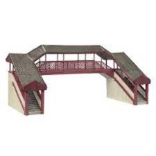 Bachmann Scenecraft 44-020R OO Covered Metal Footbridge Red and