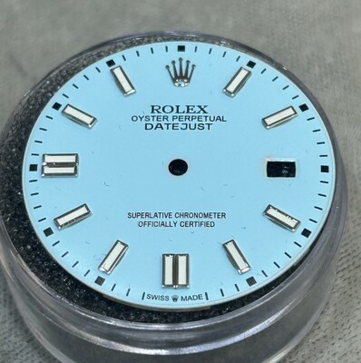 Rolex 41mm Datejust Custom Light Turquoise Index Dial For Model 126334 & 126300