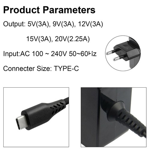 45W USB C Netzteil Type C AC Adapter PD Notebook Ladegerät für ASUS Lenovo Dell - Bild 5 von 10