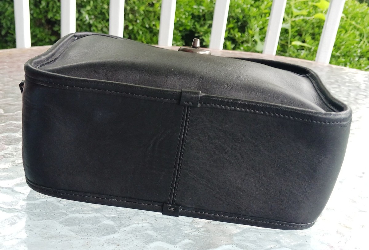 Coach F11785 Archive Lunch Pail Black Leather Satchel With