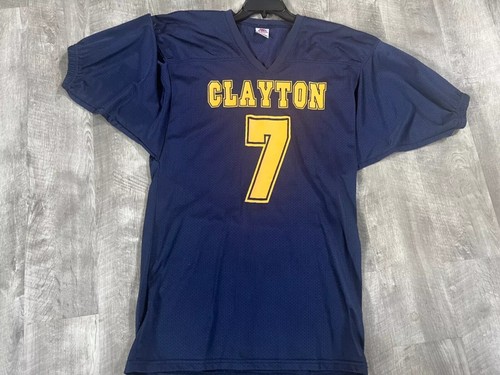 Camiseta de fútbol americano vintage de todos los deportes #7 CLAYTON para hombre talla mediana color azul - Imagen 3 de 12