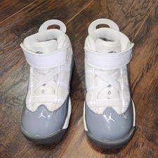 Nike Air Jordan Toddler's Jordan 6 Rings Shoes LV5 White Grey Size US 7c Sneaker