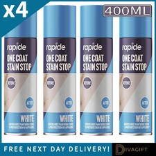 4 x WHITE STAIN STOP SPRAY 400ML ONE COAT BLOCKER DAMP STAIN BLOCK MOULD PAINT