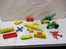 1950s-60s Plastic Vehicles Lot Trains, Race Car, Planes.