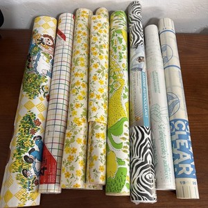 Vtg Con-Tact Self Adhesive Shelf/Drawer Liner Flowers Lot Of 8 Rolls