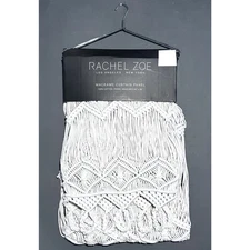 Rachel Zoe Macrame Curtain Panel 44x96” White Boho Bohemian Rope NWT 1 PANEL