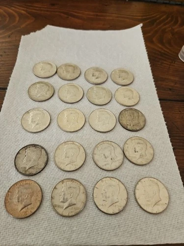 1 Roll (20 Coins) 1964 Circulated Silver Kennedy Half Dollars Uncertified