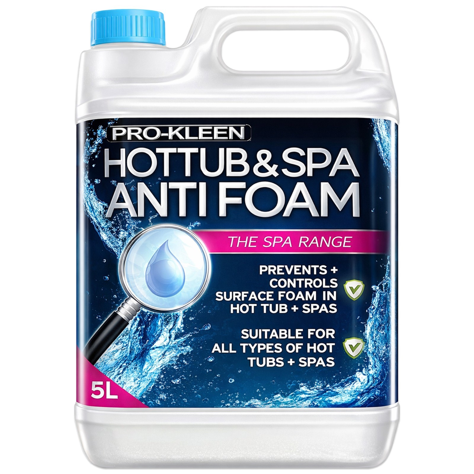 ProKleen Hot Tub  Anti Foam Chemical Cleaner Spa Whirlpool Cleaning 5L