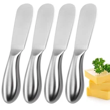 Butter Knives 4 Pieces Stainless Steel Cheese Butter Spreader Knife Set for C...
