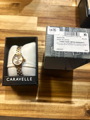 Caravelle Women's Quartz Two-Tone Silver Dial Arabic Numerals 30m Watch w/ Box