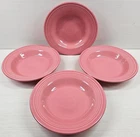 4 Homer Laughlin Fiesta Rose Large Rim Soup Bowls Set Vintage Serving Dishes Lot