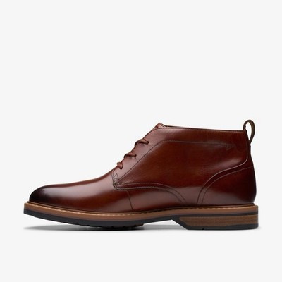 Clarks Men s Whiddon Mid Mahogany Leather Dress Shoes Size 10 NWT
