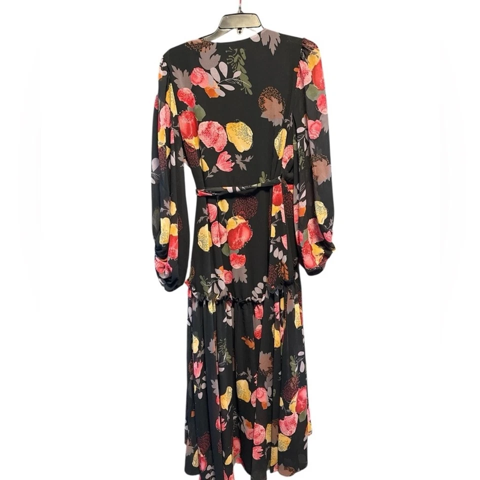 Hutch Anthropologie Multicolor Floral Long Sleeve Maxi Wrap Dress Size Medium - Image 3 of 4