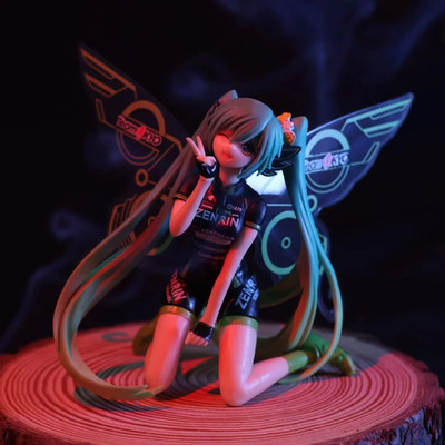 12cm Teal Twin-Tails Schoolgirl PVC Action Figure Anime Statue Model Toy Gift