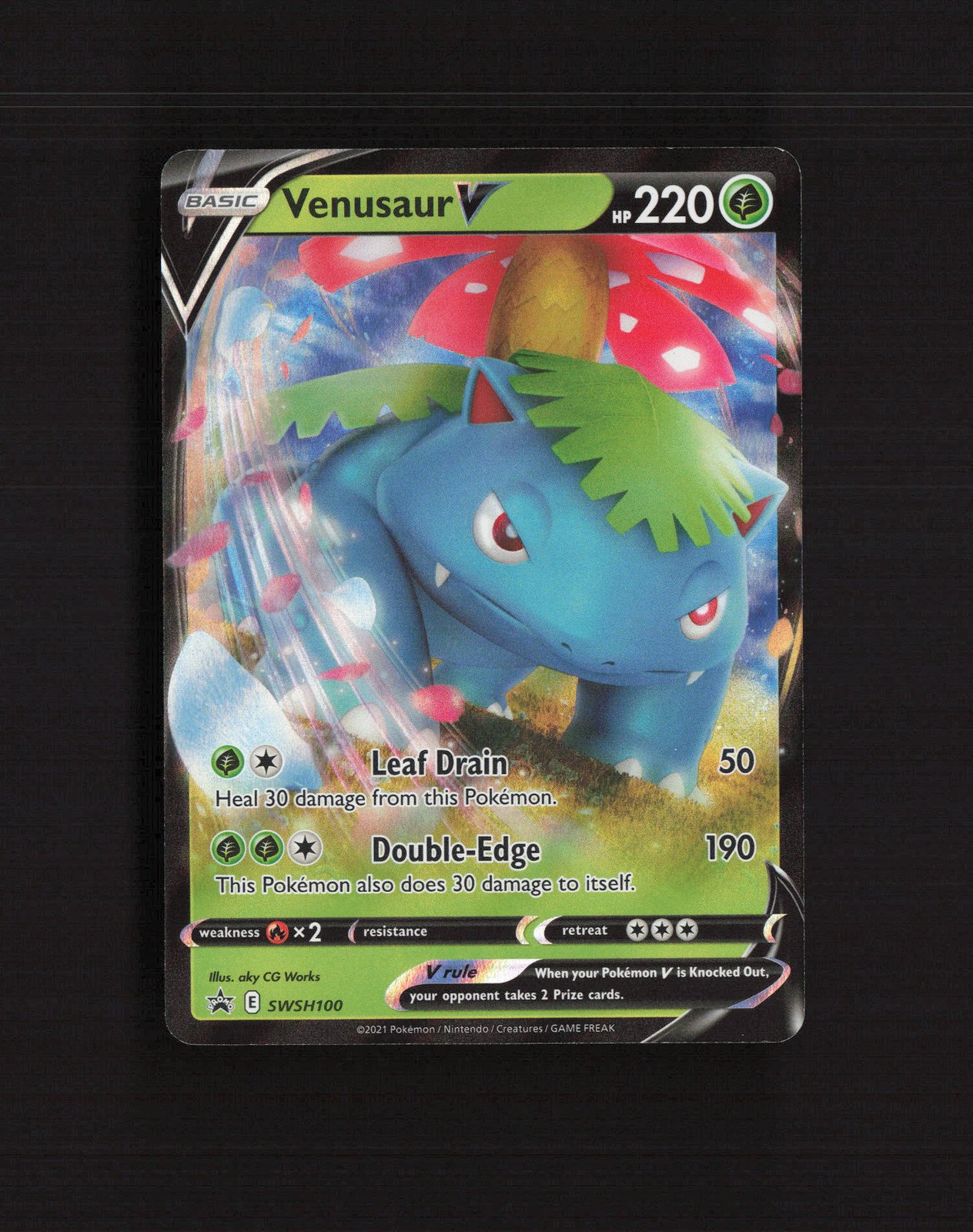 Venusaur V SWSH100 Sword & Shield Black Star Promo Holo Pokemon Card NM