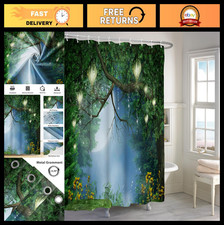 Enchanted Forest Shower Curtain 72x78 Inch - Nature Magic Woodland Decor, Waterp