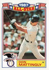 Don Mattingly 1987 All-Star Topps 1988 Baseball Card #2 - mint pulled 4-17