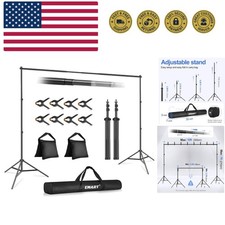 Backdrop Stand 10x7ftWxH Photo Studio Adjustable Background Stand Support kit...