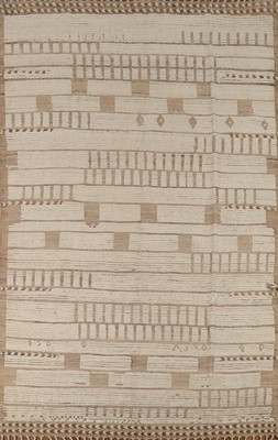Ivory Wool Moroccan Modern Area Rug 6x9 Hand-made Home Decor Living Room Carpet