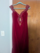 Jovani Size 4 Red Velvet Evening Gown - Pageant, Prom, Homecoming, Ball Dress