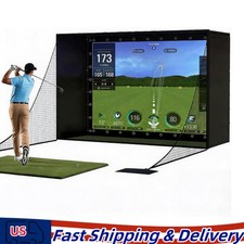 11x8ft Golf Simulator Cage with 4K Impact Screen Side Nets Sandbags for Garage