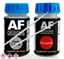Für Skoda LA7W Reflexsilber Metallic Lackstift Klarlack Lacktupfer Autolack Set