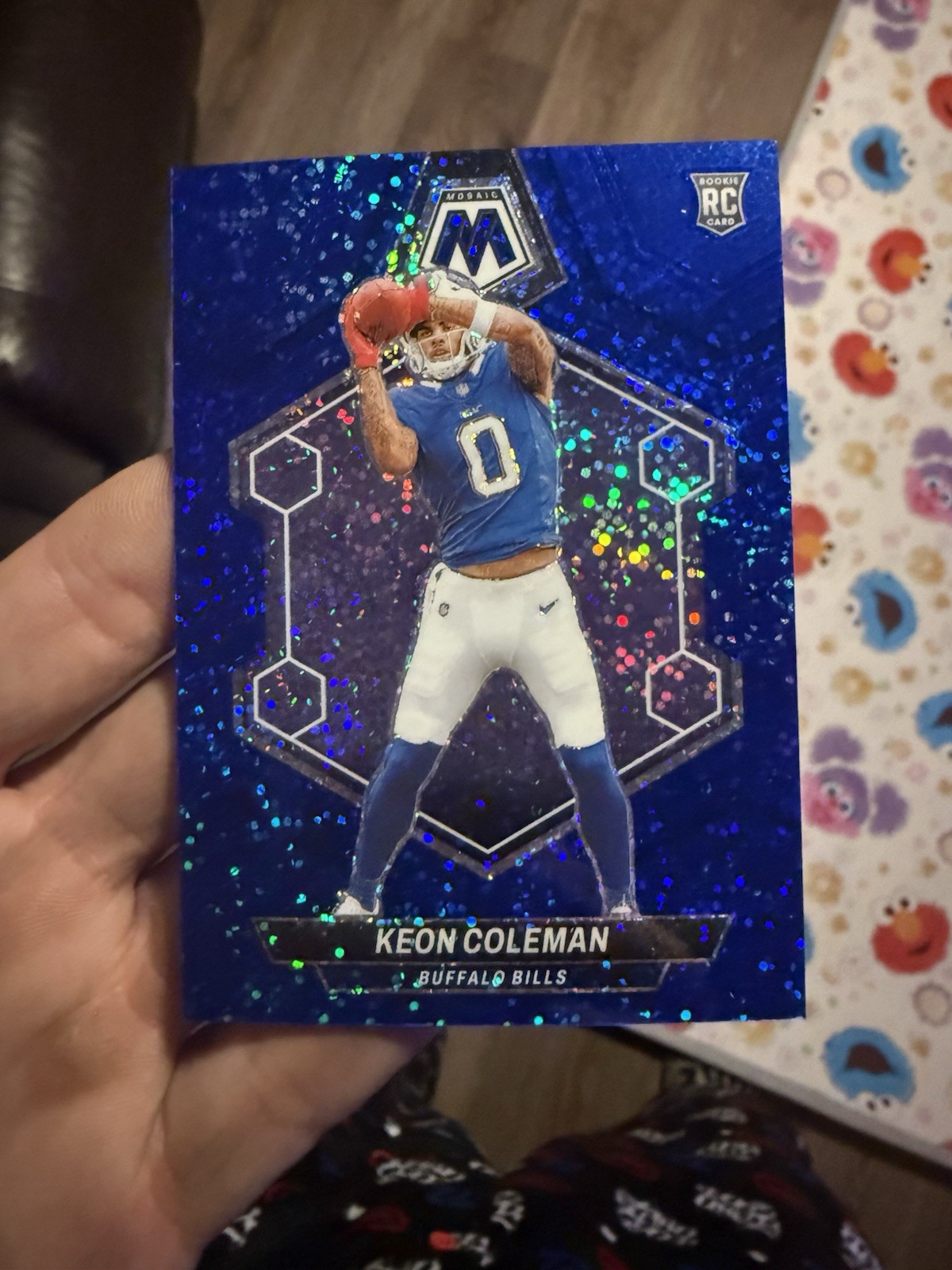 2024 Panini Mosaic Rookies Keon Coleman #333 Blue Sparkle Prizm /96 (RC) Bills