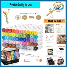 Alcohol Markers 51 Colors Dual Tip Art Set with Case – Blending & Sketching
