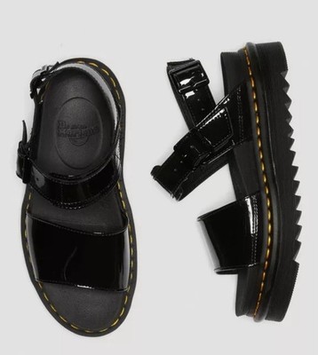 Dr. Martens Voss Leather Sandals Black Women's 5 Chunky Platform Goth