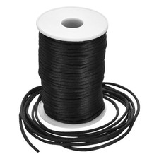 Nylon Satin Cord 3mm, 55 Yard Nylon String for Bracelet Black