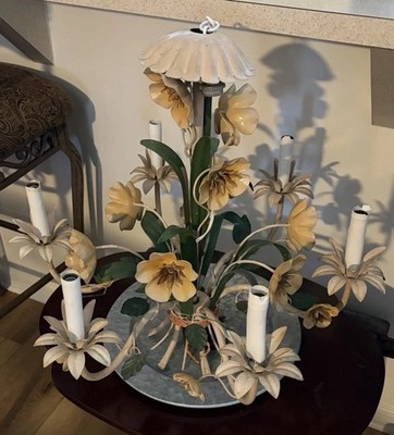 6 Light Floral Vintage Italian Toleware 60s/70s | eBay